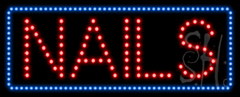 Nails Animated LED Sign