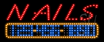 Nails Animated LED Sign