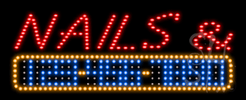 Nails and Waxing Animated LED Sign