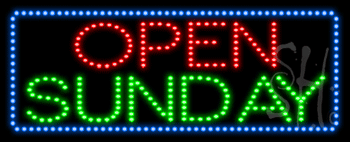 Open Sunday Animated LED Sign