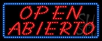 Open Abierto Animated LED Sign
