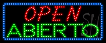 Open Abierto Animated LED Sign