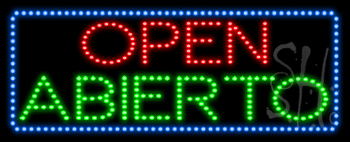 Open Abierto Animated LED Sign