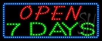 Open 7 Days Animated LED Sign