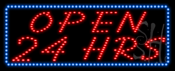 Open 24 Hrs Animated LED Sign