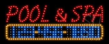Pool and Spa Supplies Animated LED Sign