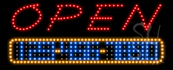 Open Pizza Animated LED Sign