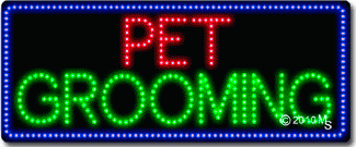 Pet Grooming Animated LED Sign