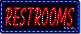 Restrooms Animated LED Sign