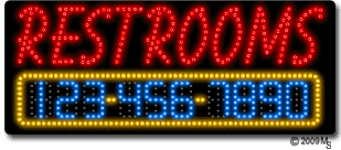 Restrooms Animated LED Sign