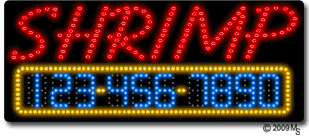 Shrimp Animated LED Sign