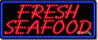 Fresh Seafood Animated LED Sign