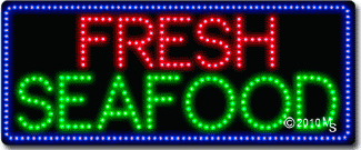 Fresh Seafood Animated LED Sign