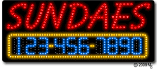 Sundaes Animated LED Sign