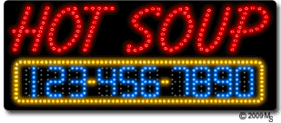Hot Soup Animated LED Sign