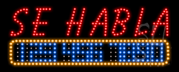Se Habla Espanol Animated LED Sign