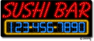 Sushi Bar Animated LED Sign