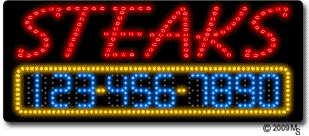 Steaks Animated LED Sign