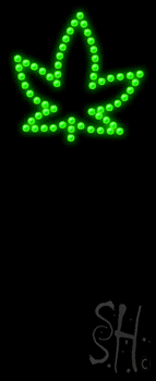 Open With Leaf Logo Animated Led Sign