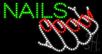 Nails Animated Led Sign