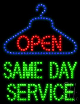 Same Day Service Open Animated Led Sign