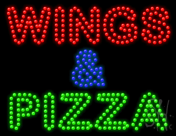 Wings And Pizza Animated Led Sign