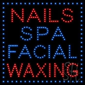 Nails Spa Facial Waxing Led Sign