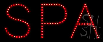 Red Spa Cards Led Sign