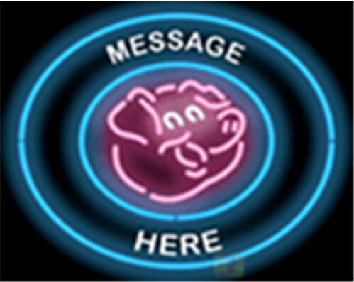 Custom Message Pig Circular Neon Sign