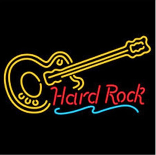 Hard Rock Live Music Guitar Beer Neon Sign