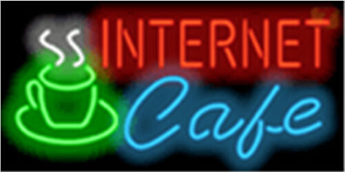 Internet Cafe Catering Cafe Neon Sign