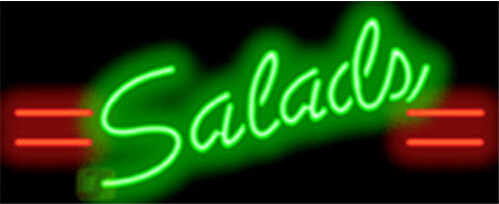 Salads Food Catering Neon Sign