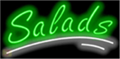 Salads Food Catering Neon Sign