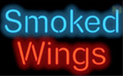 Smoked Wings Barbecue Barbeque Neon Sign
