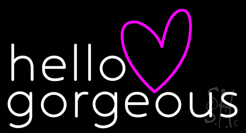 Hello Gorgeous Heart Neon Sign