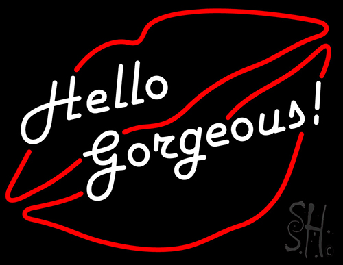 Hello Gorgeous Lip Neon Sign