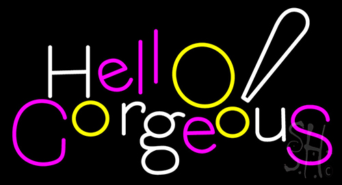 Hello Gorgeous Logo Neon Sign