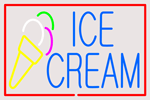 Custom Blue Ice Cream With Red Border Animated Neon Sign 1