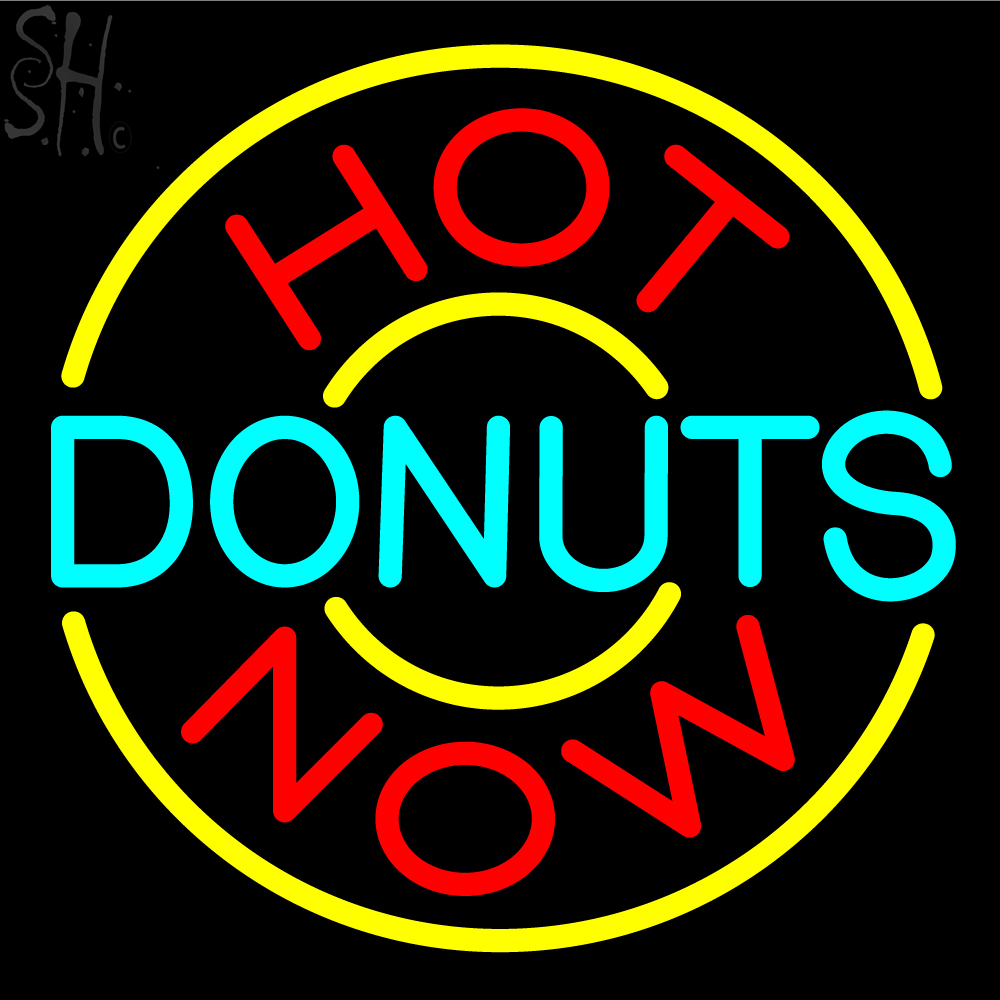 Custom Hot Donuts Now Neon Sign 3