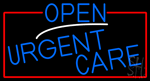 Custom Blue Open Urgent Care With Red Border Neon Sign 1